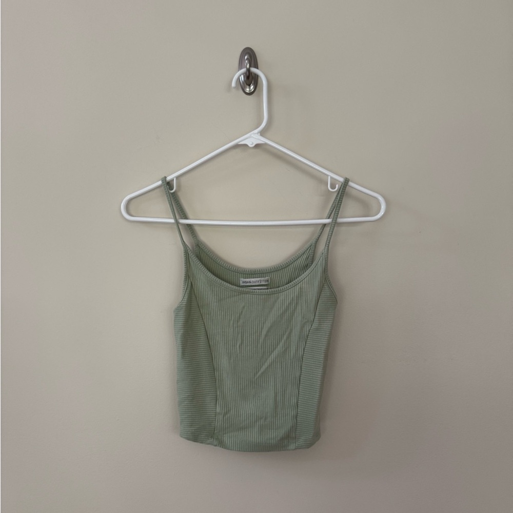 Urban Outfitters Green Sleeveless Crop Tank Top